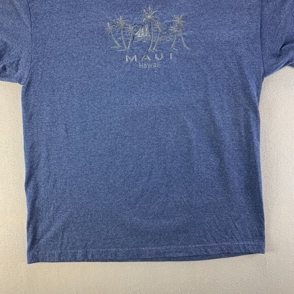 Maui Hawaii Shirt‎ Mens Extra Large Blue Embroidered Tropical Hawaiian Vacation - Picture 4 of 11